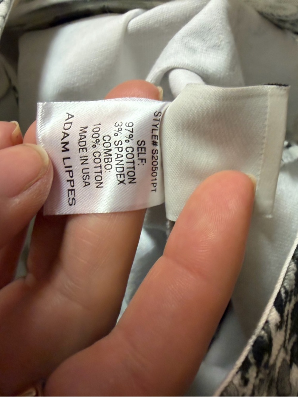 Adam Lippes Black and White Tropical-Print Pants - Picture 7 of 8